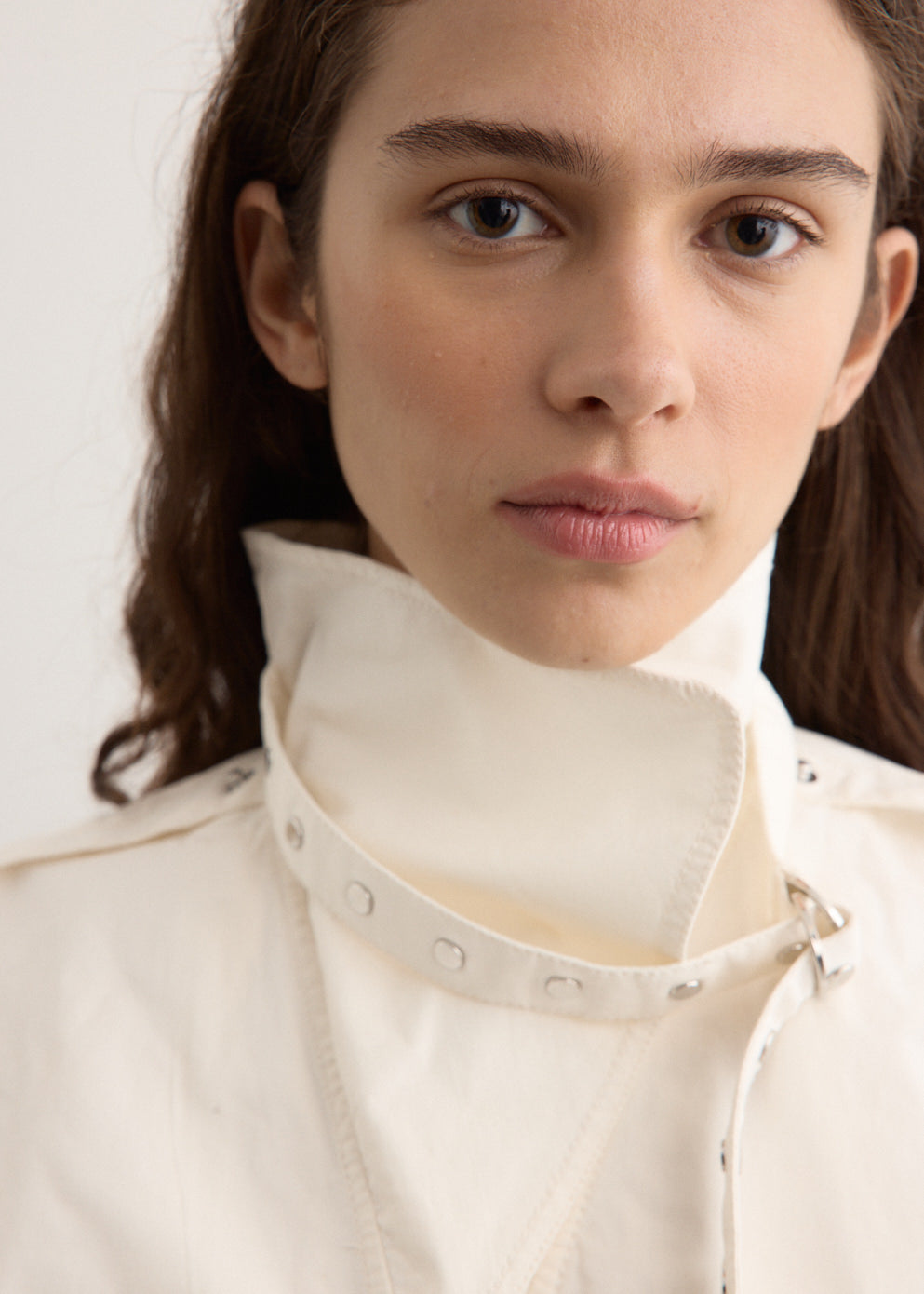 Stretch Cotton Cowl Neck Blouse
