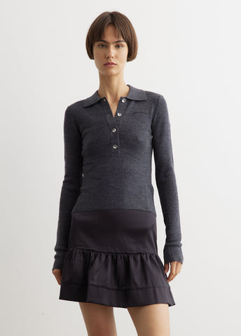 Mini Ribbed Merino Polo