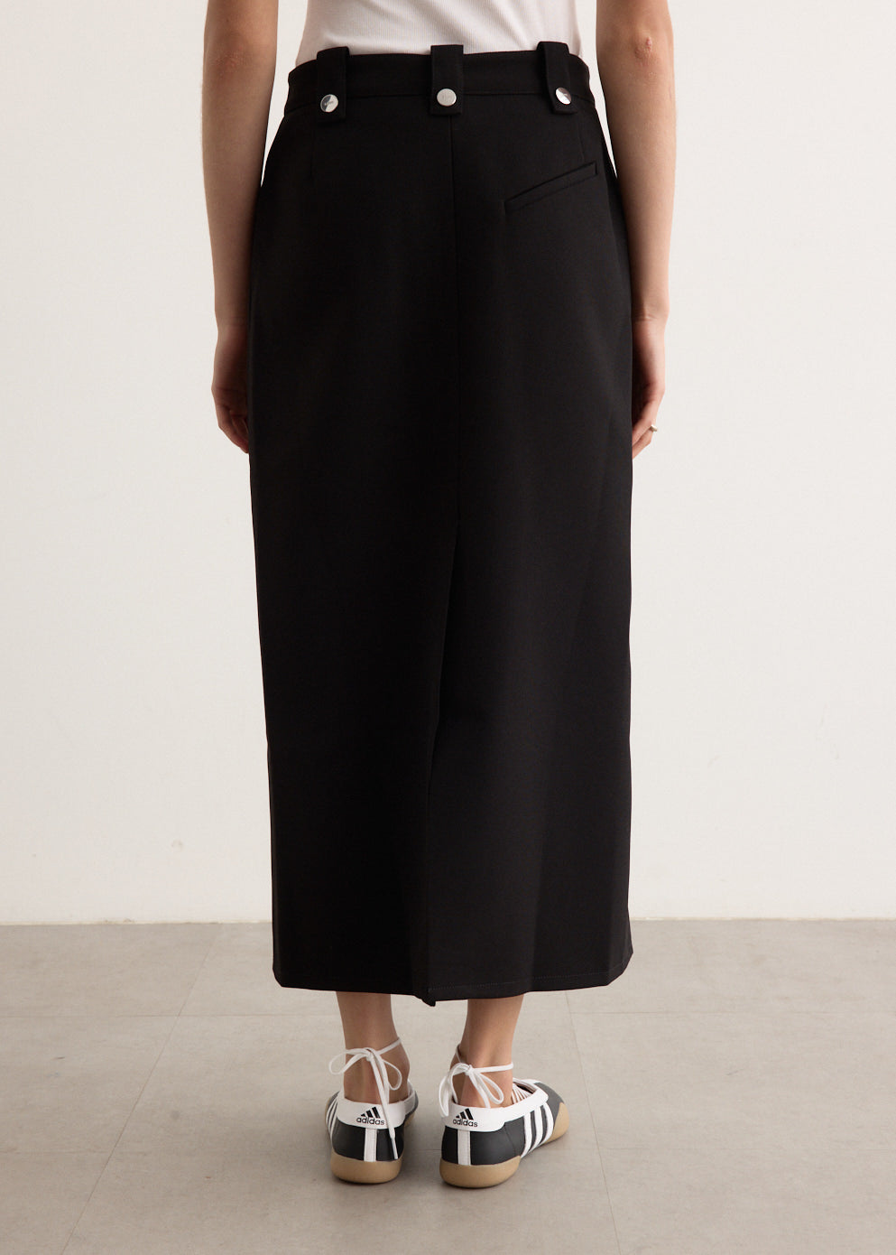 国内発送☆GANNI☆Bonded Crepe Long Skirt/BLACK Black Black Bonded Crepe Skirt | GANNI US