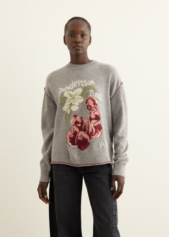 Fruit Intarsia Crewneck Sweater