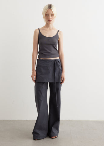 Layered Wrap Skirt Pants