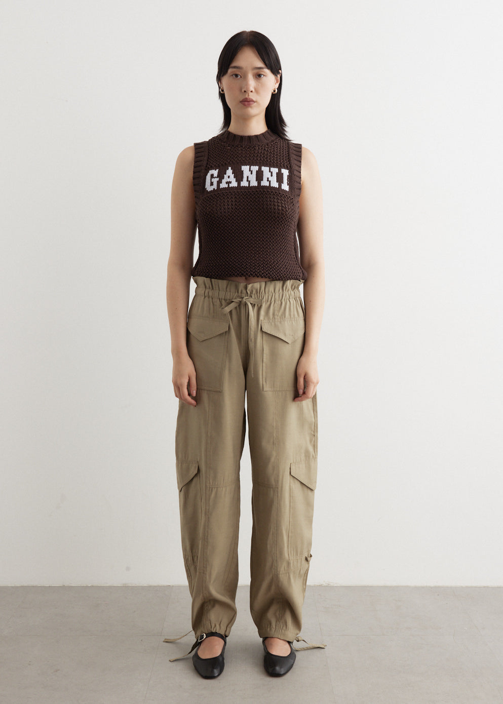 Light Slub High Waist Pocket Pants