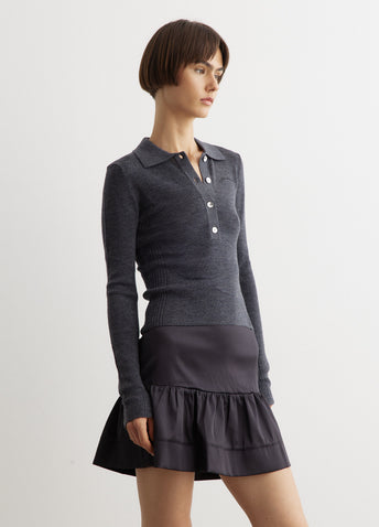 Mini Ribbed Merino Polo