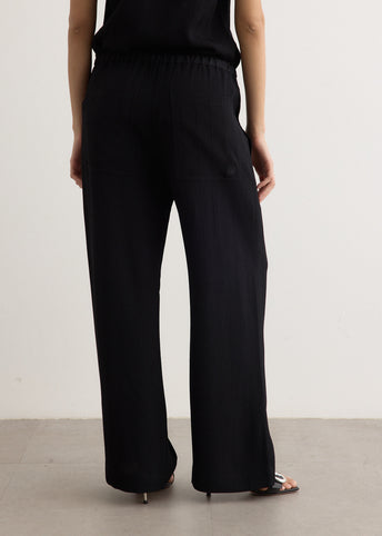 Woven Stripe Drawstring Trousers