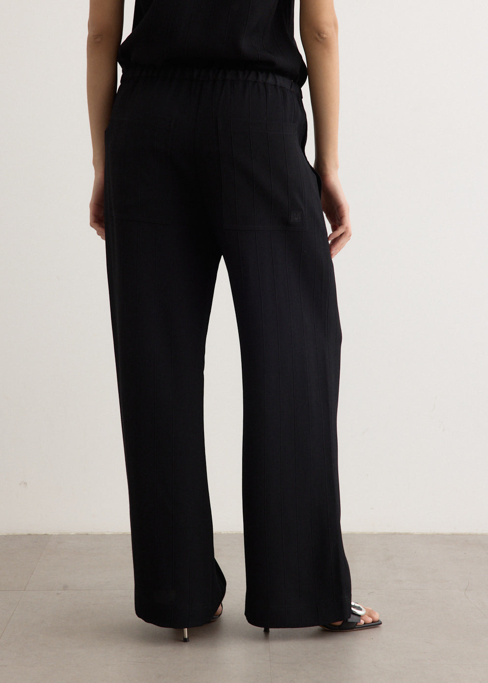 Woven Stripe Drawstring Trousers