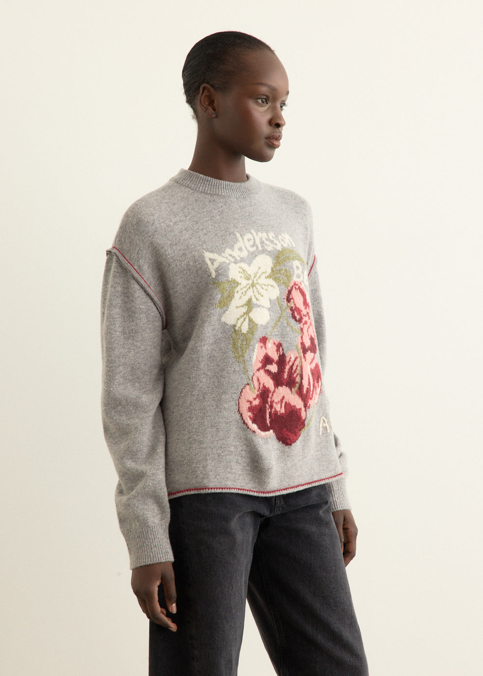 Fruit Intarsia Crewneck Sweater