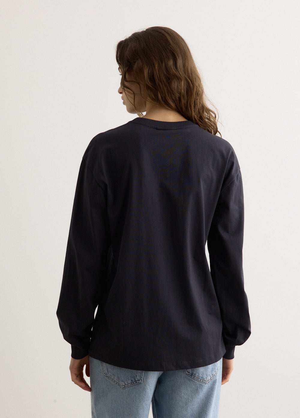 セール GANNI ガニー Basic Teddy Long Sleeve T-Shirt Phantom Black Basic Cotton Teddy Long Sleeve T-shirt | GANNI