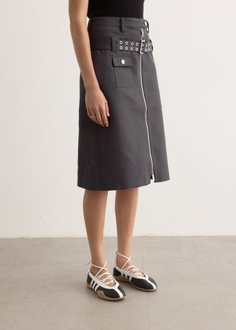 Heavy Twill Midi Skirt