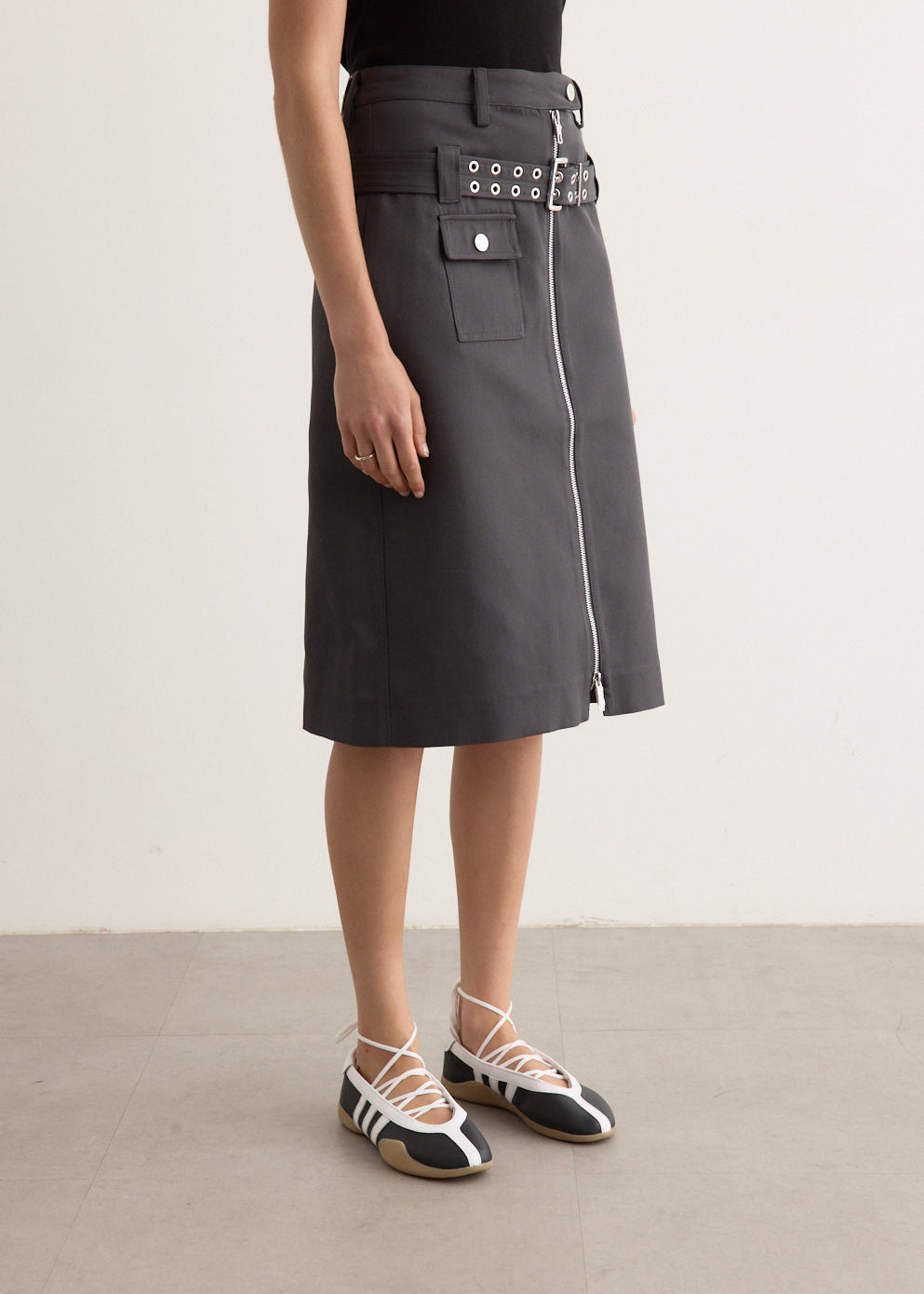 Heavy Twill Midi Skirt