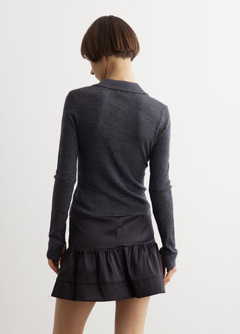 Mini Ribbed Merino Polo