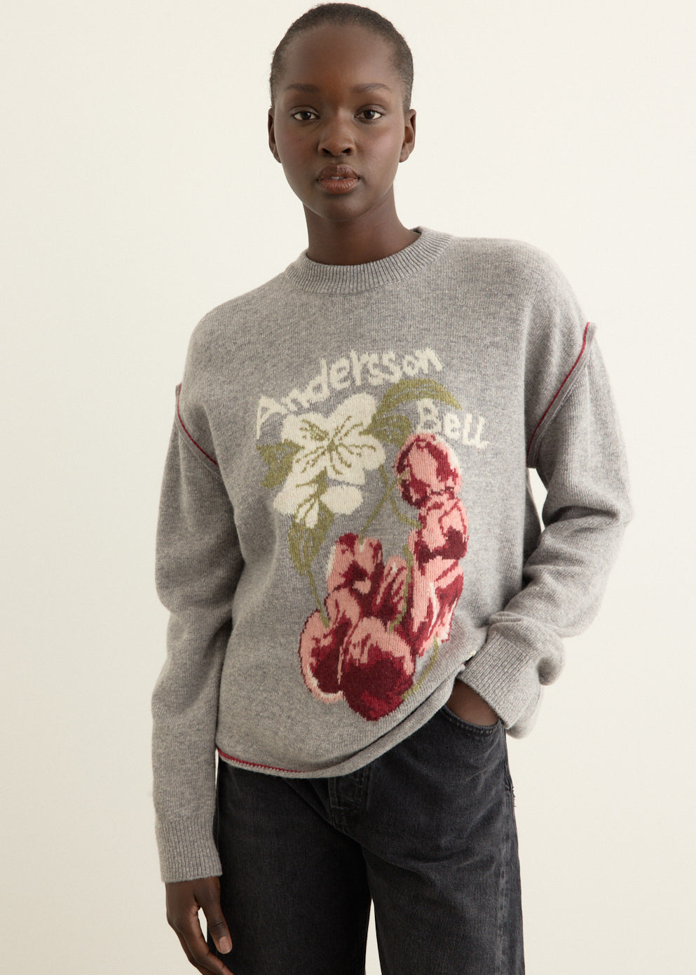 Fruit Intarsia Crewneck Sweater