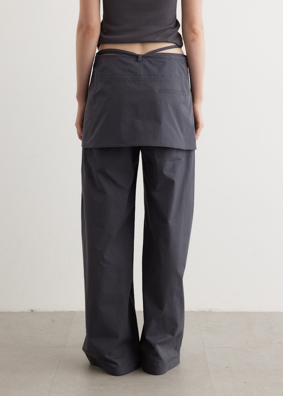 Layered Wrap Skirt Pants