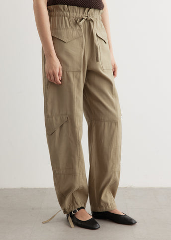 Light Slub High Waist Pocket Pants