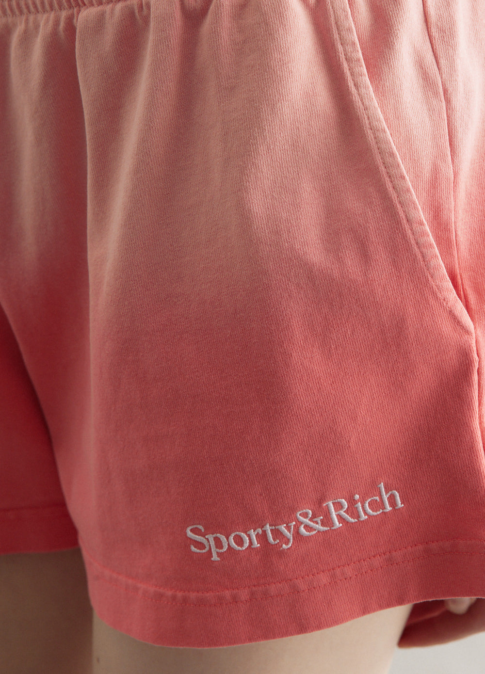 Serif Logo Embroidered Disco Shorts