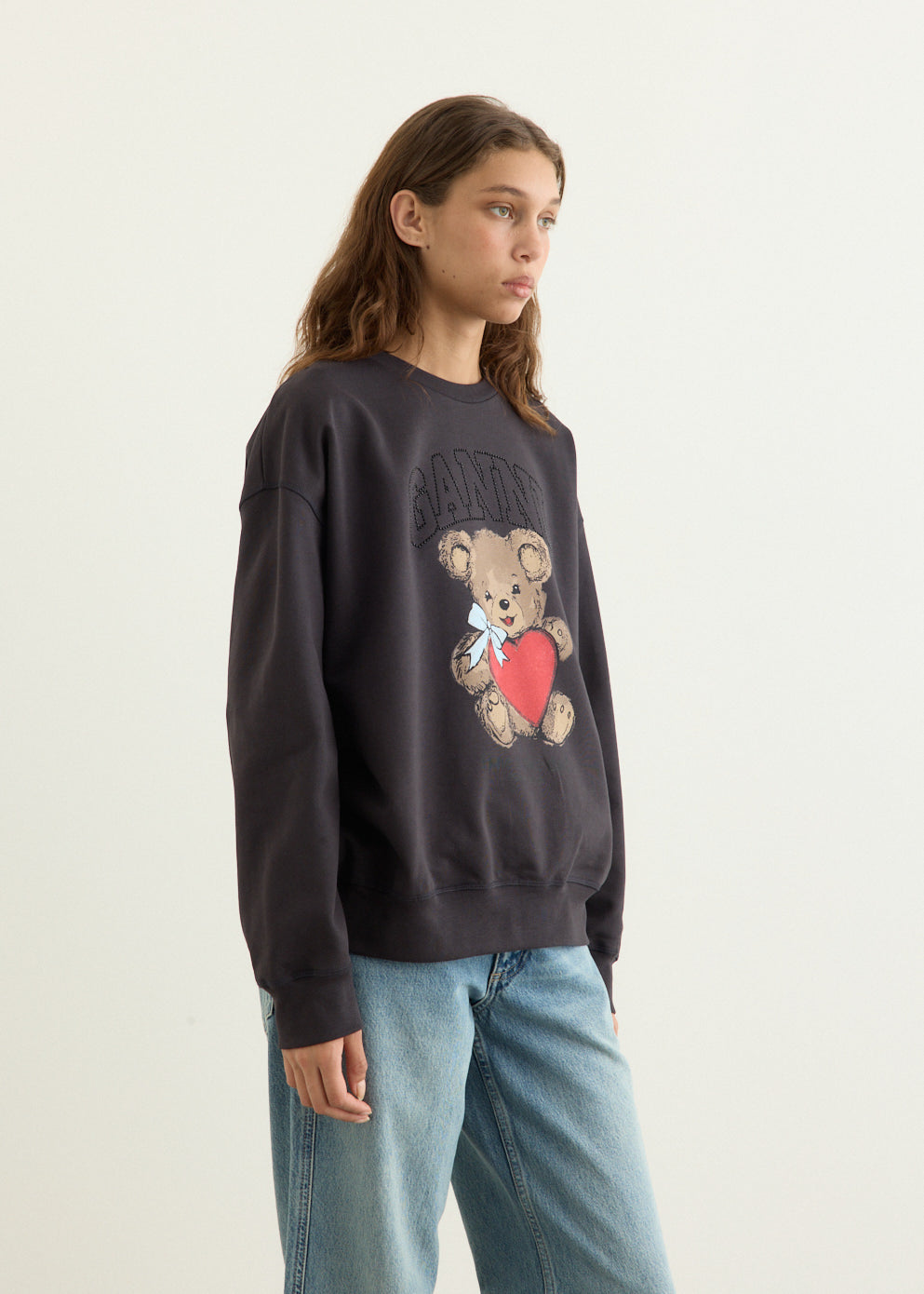 Isoli Bear with Rhinestone Crewneck Sweatshirt