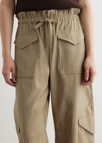 Light Slub High Waist Pocket Pants