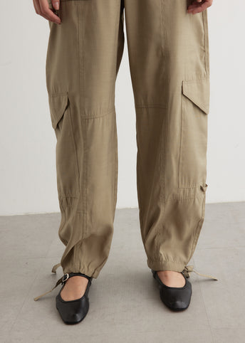 Light Slub High Waist Pocket Pants
