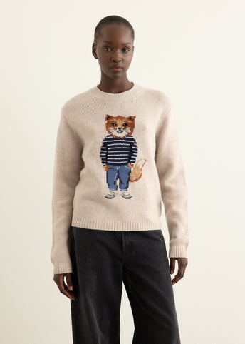 Dressed Fox Intarsia Wool Jumper
