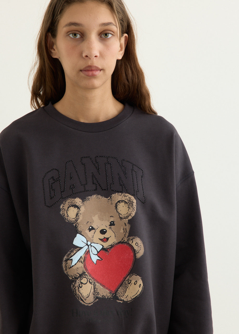 Isoli Bear with Rhinestone Crewneck Sweatshirt