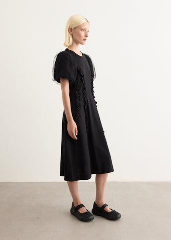 Tulle Overlay Multi Ruffle Frill Dress
