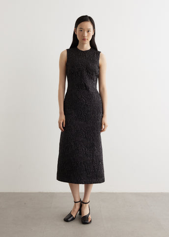 sleeveless straight cut dress Sleeveless Straight-Cut Dress with Watteau Train Light Pink / US 2