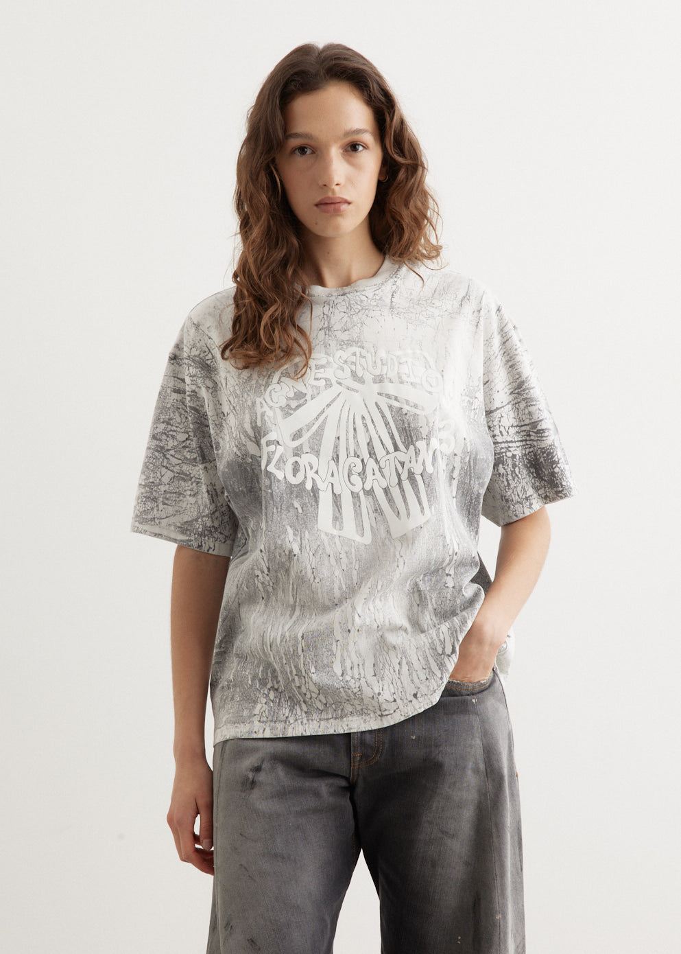 Acne Studios - Exford Bow T-Shirt - Tshirt print,Specials : American Fashion Style Bags On Sale Acne Studios - Exford Bow T-Shirt - Tshirt print,Specials : American Fashion Style Bags On Sale