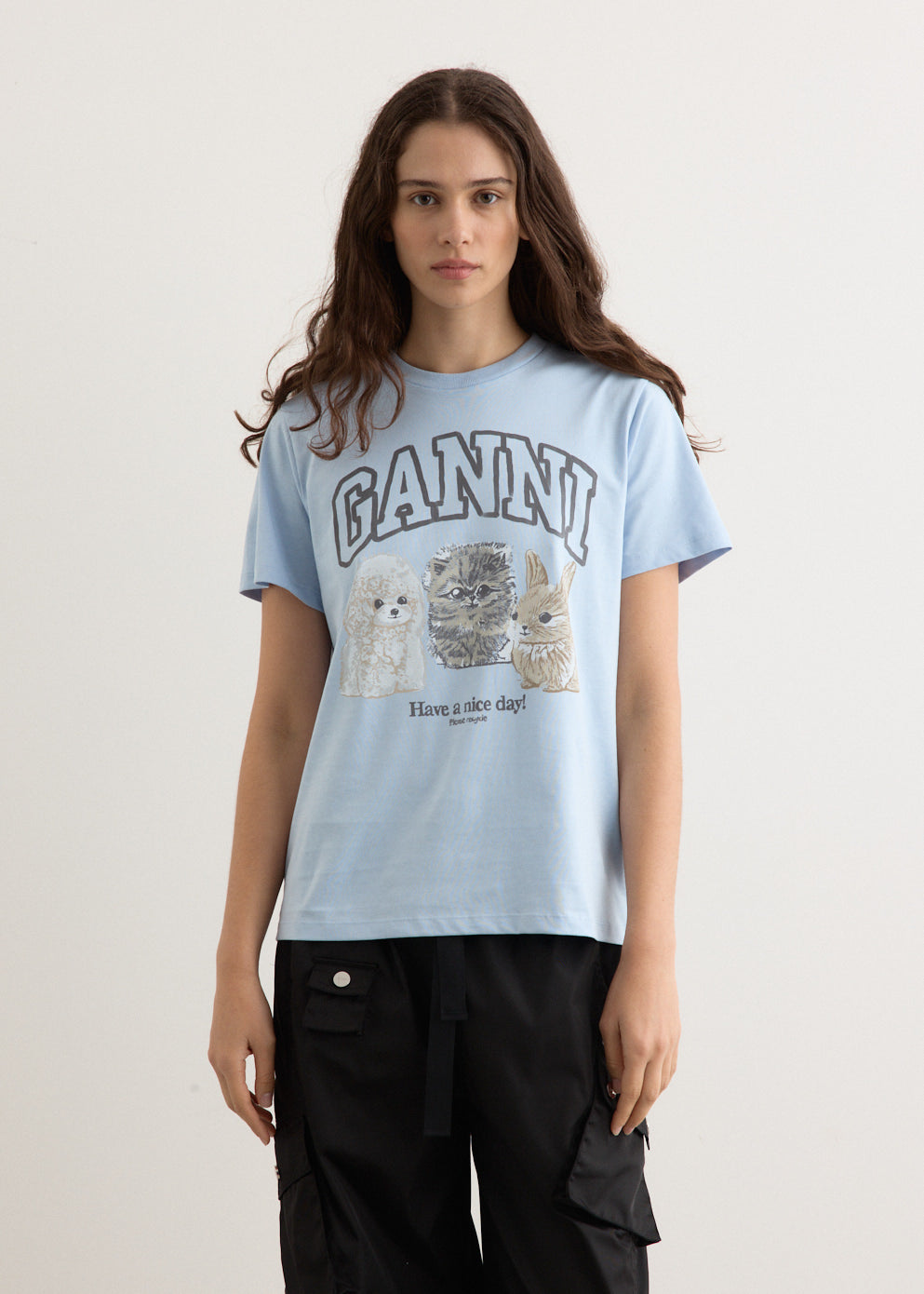 Basic Cotton Jersey Animals Relaxed T-Shirt
