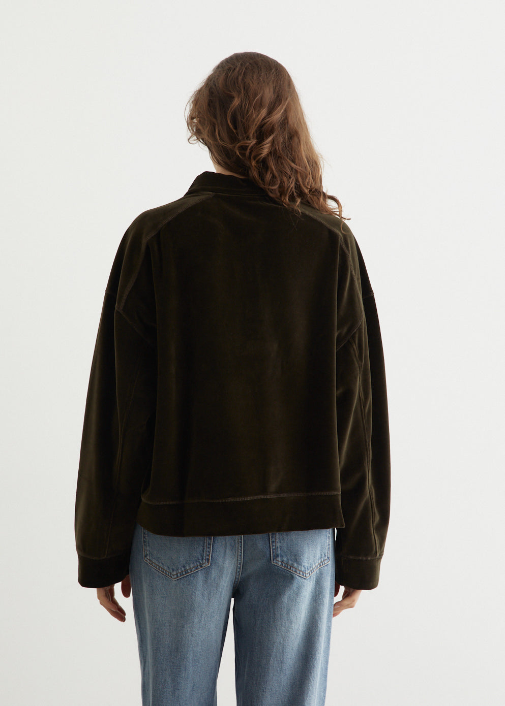 Heavy Velour Drop Shoulder Polo Shirt