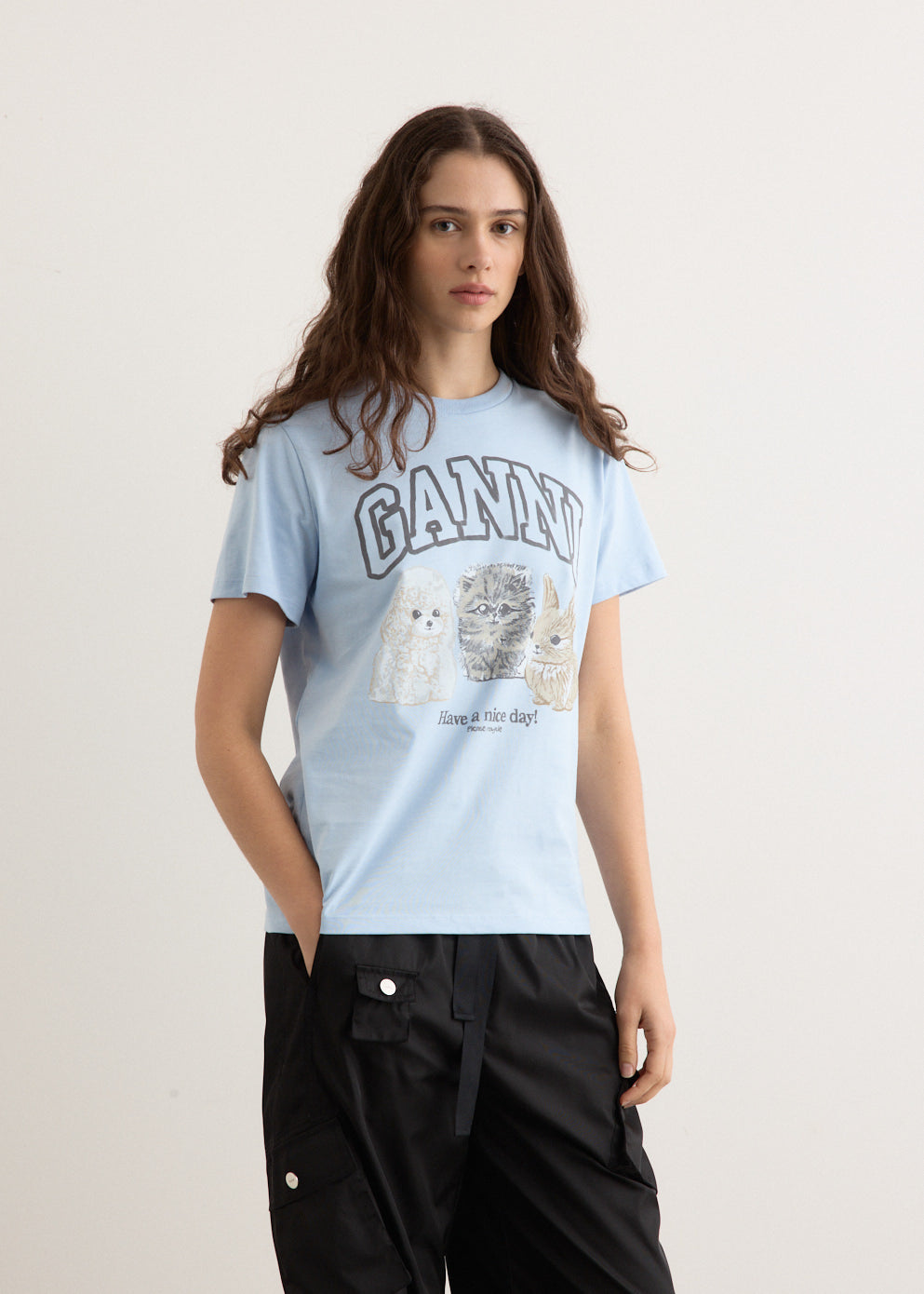 Basic Cotton Jersey Animals Relaxed T-Shirt