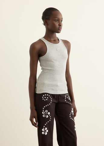 Moon Logo Ribbed Jersey Tank Top