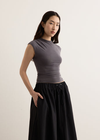 Agent Cap Sleeve Gathered Top