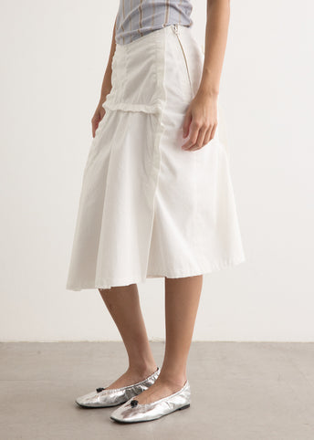 Raw Cut Shirring Skirt