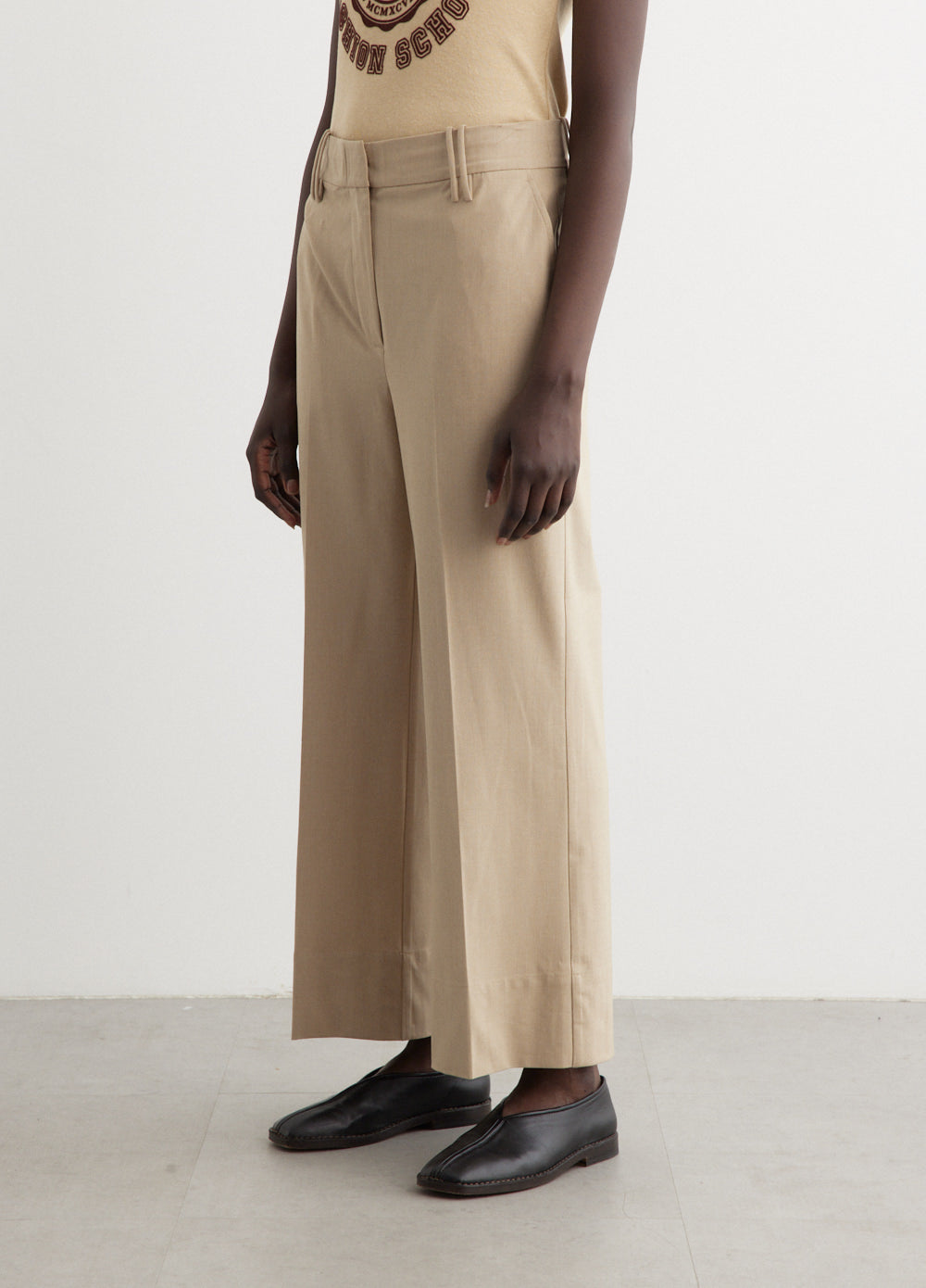 Drapey Melange Cropped Pants
