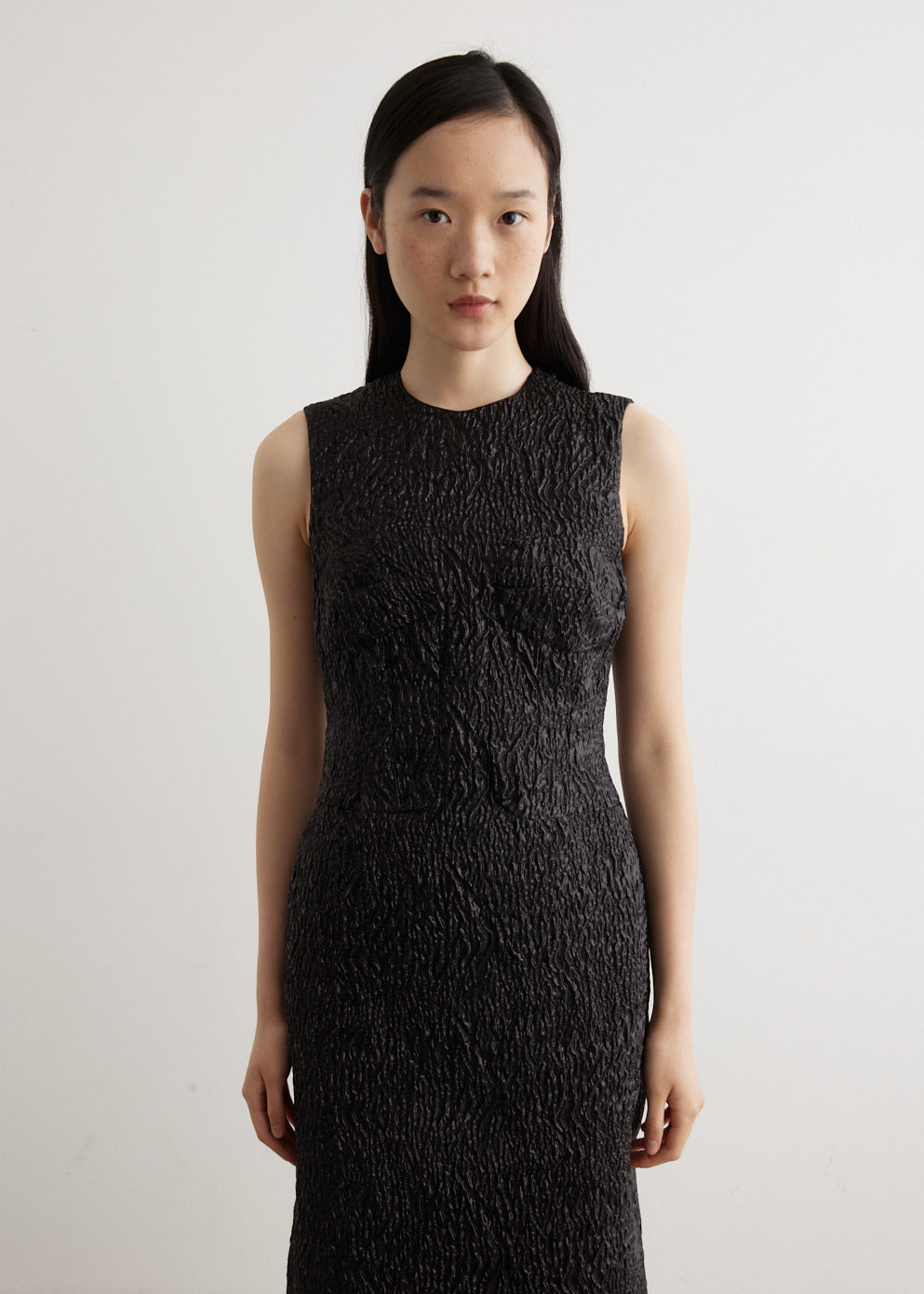 Sleeveless Straight Cut Dart Dress Sleeveless Straight Cut Dart Dress