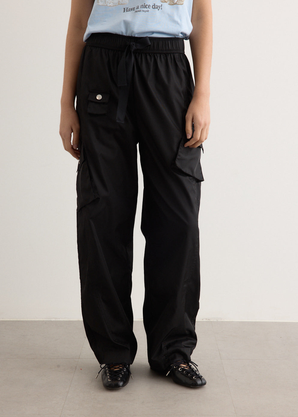 Duchesse Nylon Oversized Elasticated Pants