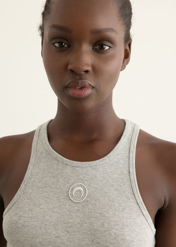 Moon Logo Ribbed Jersey Tank Top
