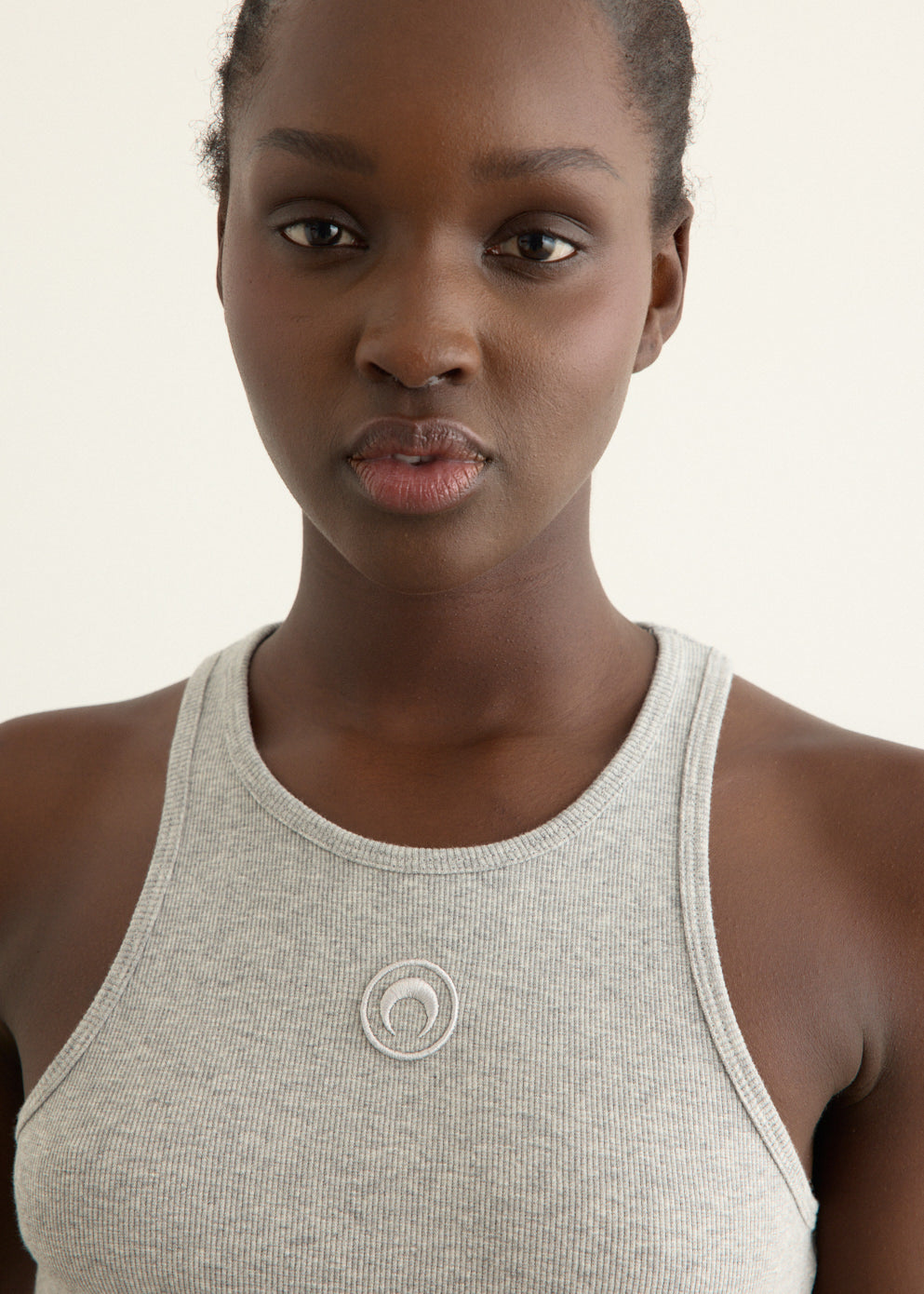 Moon Logo Ribbed Jersey Tank Top