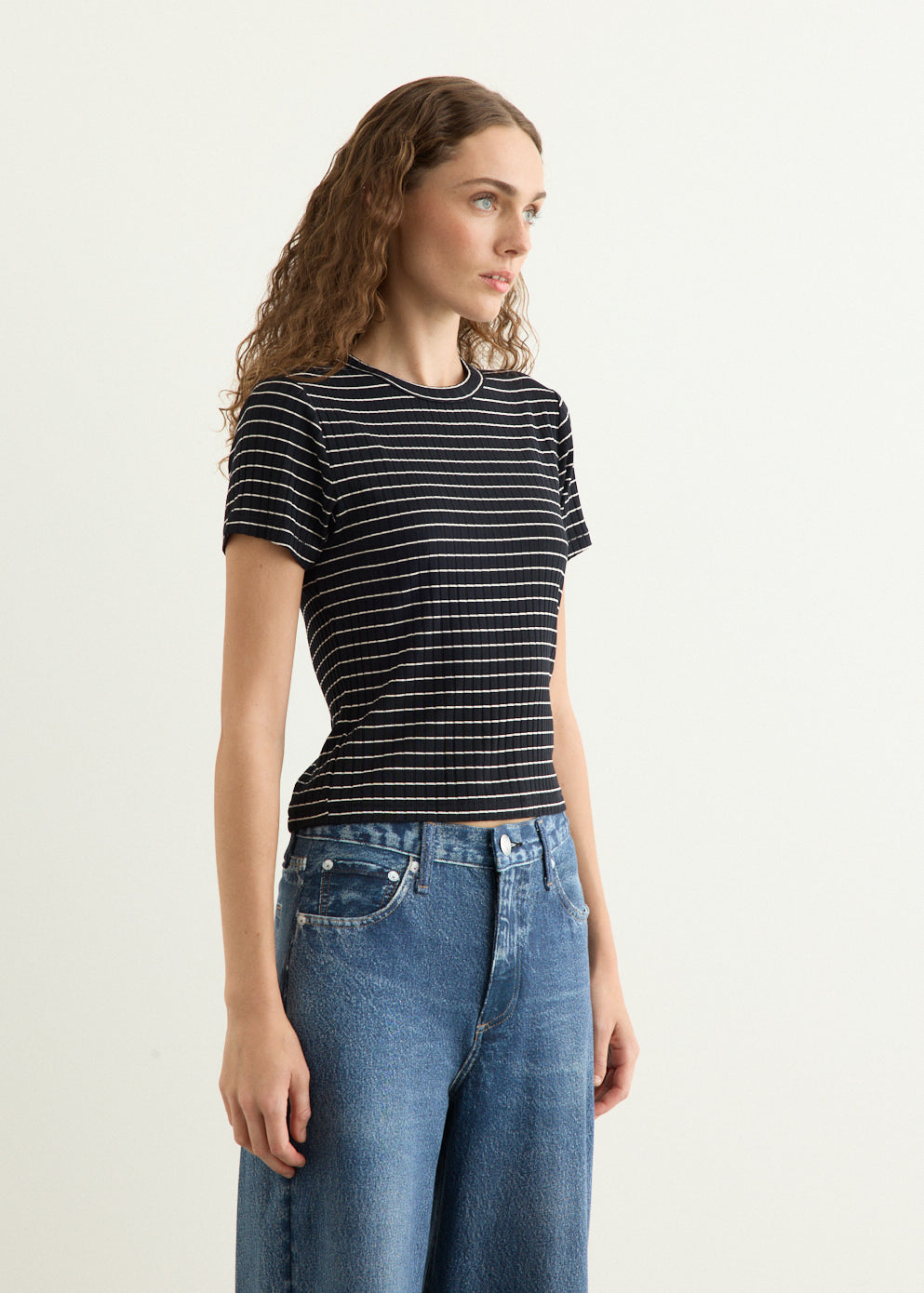 Luca Stripe Rib Baby T-Shirt