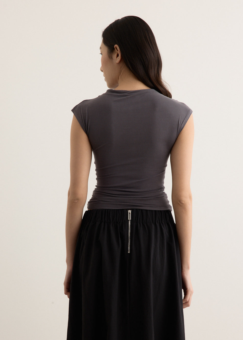 Agent Cap Sleeve Gathered Top