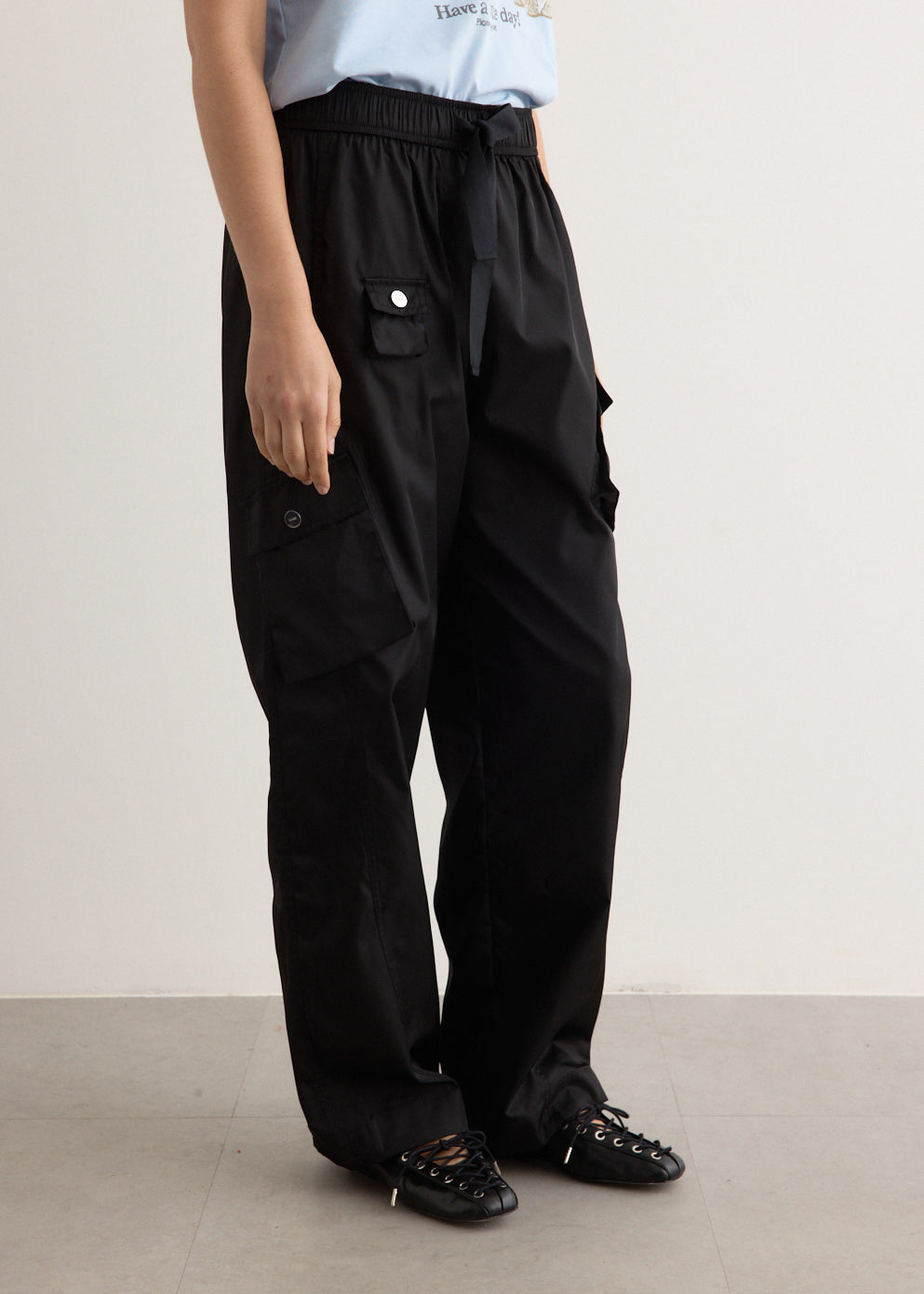 Duchesse Nylon Oversized Elasticated Pants