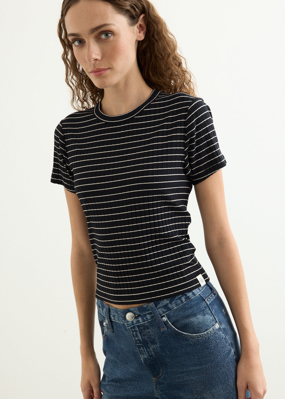 Luca Stripe Rib Baby T-Shirt