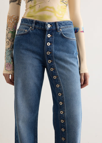 Denim Jeans with Button Details