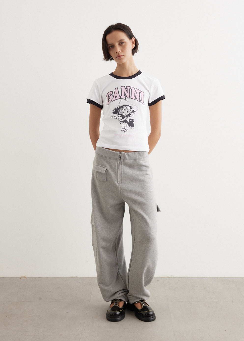 Ganni - Heavy Terry Curved Pants - Pant,Specials : American Fashion Style Bags On Sale Ganni - Heavy Terry Curved Pants - Pant,Specials : American Fashion Style Bags On Sale