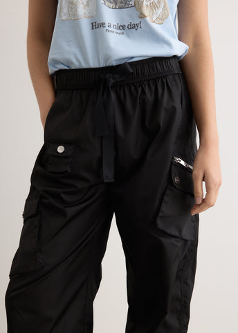 Duchesse Nylon Oversized Elasticated Pants