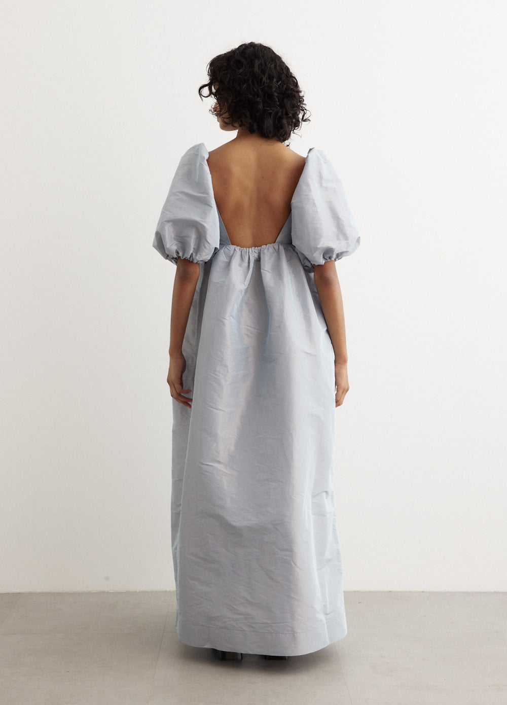 ganni blue taffeta dress Shiny Taffeta Long Dress