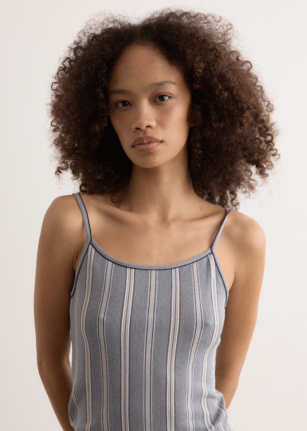 Stripe Sleeveless Knit Top