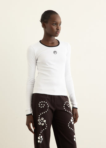 Moon-Logo Jersey Long Sleeve T-Shirt