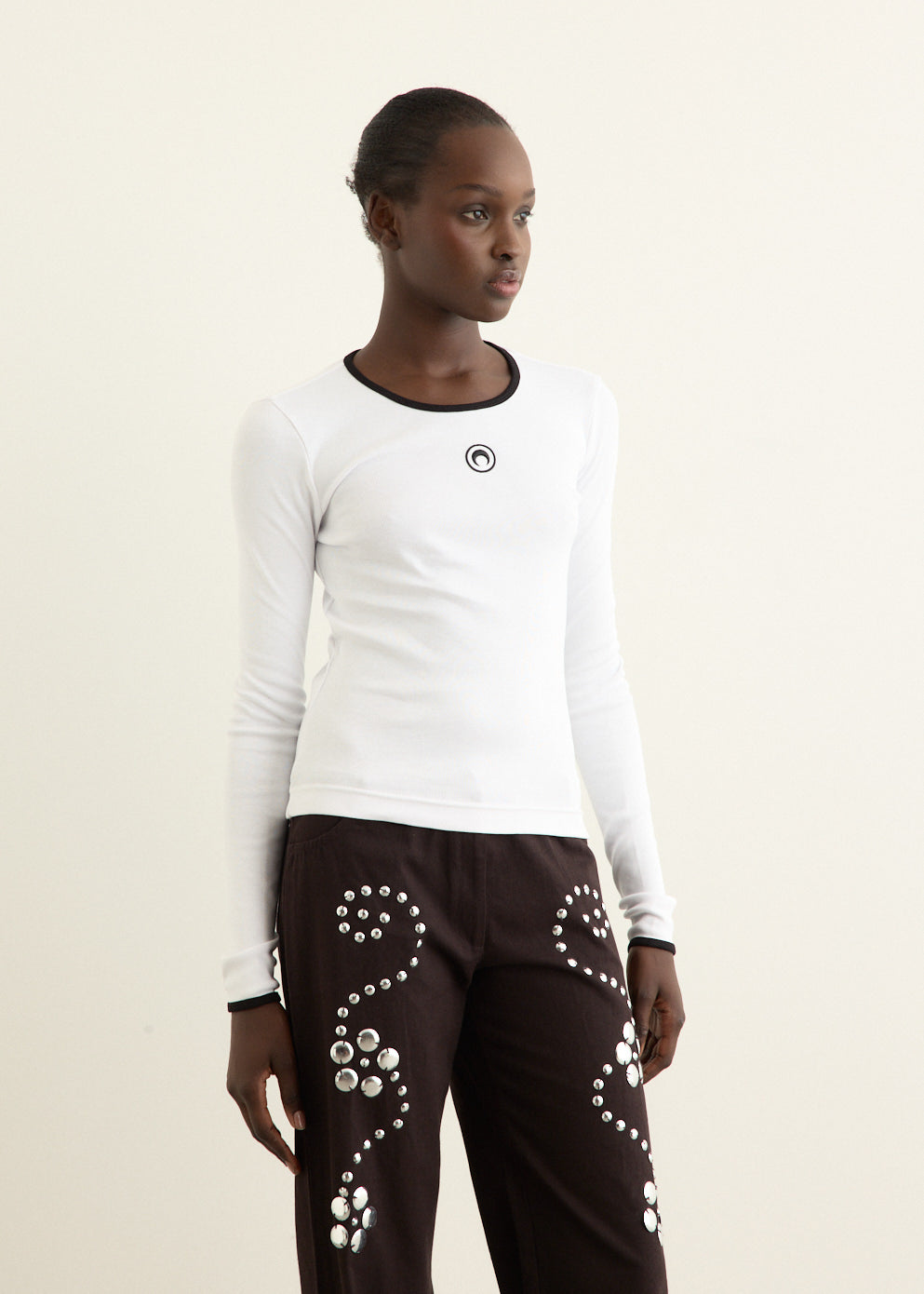 Moon-Logo Jersey Long Sleeve T-Shirt