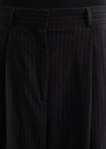 Double-Pleated Tailored Pinstripe Trousers