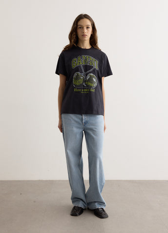 Basic Jersey Cherry Relaxed T-Shirt